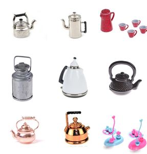 1 12 Dollhouse Miniature Accessories Kettle Simulation Furniture Tea Pot Kitchen Model Furniture Toys for Doll House Decoration