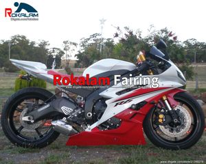 Feedings do corpo ABS para Yamaha YZF R6 YZF-R6 06 07 YZF 600 YZF600 2006 2007 Capas brancas vermelhas (moldagem por injeção)