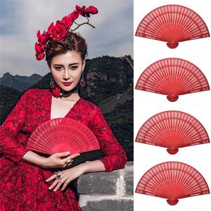 12pcs Fan in legno multicolor showgirl Dance Fan Evento Sunflower Pattern Bridal Personalizzato Sandalo Pieghevole Pieghevole Mano Bomboniere Dancing Prop Party Forniture