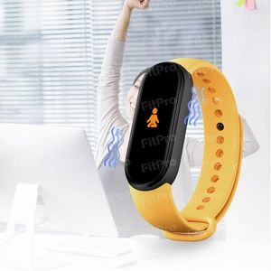 M6 Smart Bracte Bracte Watch Fitness Tracker Real Beart Rate Rate Monitor Monitor Color Screen IP67 Водонепроницаемый для бегущего Sit-UP Skippiong Vake ECT Спорт