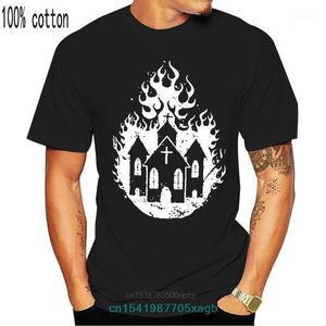 Męskie koszulki Lato 2021 Burning Church Satanic Octultic Luciferian T Shirt S 6XL XLT 3xlt wysokiej jakości odzież casual