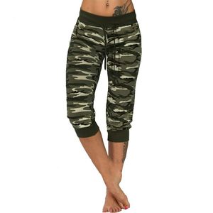 Calças femininas Capris 3/4 Lightweight jogging capri camuflagem esporte fitness calças legging plus size xs-8xl