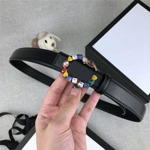 Stylish Women Colorful Diamond Belts Designer Letter Rhinestones Belts Lady Width 2.4CM Alphabet Crystal Buckle Belts Ceinture For Gift