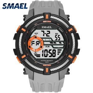 Zegarki sportowe Wojskowe Smael Fajne zegarek Mężczyźni Big Dial S Shock Relojes Hombre Casual LED Clock1616 Digital Wristwatches Wodoodporna X0524