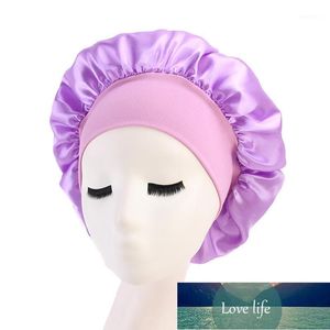 Beanie/Skull Caps H:HYDE Wide Side Elastic Nightcap Satin Sleeping Cap Hair Loss Chemotherapy Hats With Soft Band1