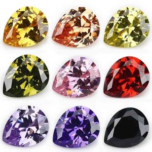 10 pz 2x3-13x18mm AAAAA Pera CZ Pietra Giallo Dorato, Viola, Rosa Sintetico Cubic Zirconia Pietra Sciolto