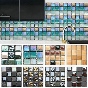 Wandaufkleber, 10 Stück, Fliesen, Schälen und Aufkleben, 3D-Mosaik, selbstklebend, für Backsplash, DIY, Küche, Badezimmer, wasserdichter Aufkleber, Viny
