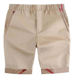 Barn pojkar shorts byxor sommar mode baby pojke pläd elastisk ren bomull barn mjuk outfit kläder