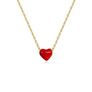 Collares colgantes 2021 Coreano Red Heart Necklace Peach Clavicle Jewelry Día de San Valentín Regalo para mujer niña