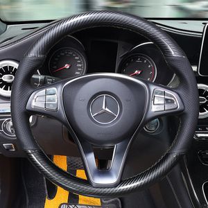 Mercedes-Benz C260L E300L GLC 260L GLA GLA GLB 200 AクラスC200LカーアクセサリーのためのDIYカスタムレザーハンドステアリングホイールカバー