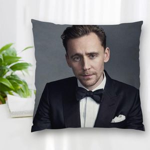 Caso de travesseiro personalizado Dupla Side Square Tom Hiddleston Star Coxim Covers para Home Sofa Cadeira Decorativa Fronhas com Zipper
