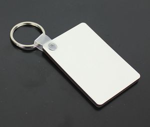 Partihandel MDF nyckelkedja Trähård styrelse dubbelsidig utskrift värmeöverföring nyckelring blank keychain hängsmycke för DIY