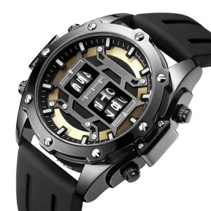 2021 novo moda relógios masculinos silicone negócios calendário de lazer quartzo relógio masculino relógio relojes hombre relogio masculino q0524