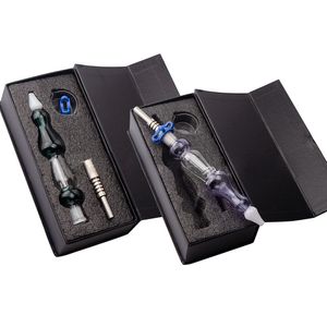 Mini nivelador coletor kit de narguilhah com titânio Prego 14mm junta plástico keck clipe cerâmica quartzo unhas kits multi cor narguillahs cachimbo tubos de fumo