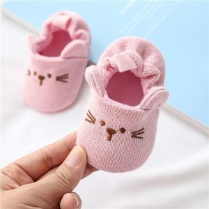 Первые ходунки 0-18 м Младенческие тапочки вязаные ткани рожденные детские малышные туфли противоскользящие мальчик девушка милые маленькие дети предварительно