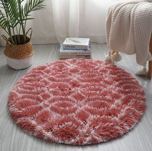 Runda matta Nordic Ins Vardagsrum Sovrum Tie-Dye Rug Tjock Mjuk hudvänlig Non-lukt Barn Crawling Mat Hängande Korg Rug