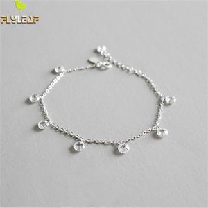 Flyleaf 925 Sterling Prata Oblate Zircônia Cúbica Óculos de Zircônia para Mulheres Menina Ankle Leg Fine Jewelry Simples Enkelbandje Alta Qualidade