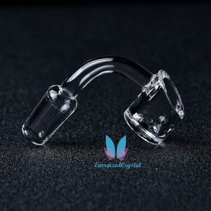 100% Quarzo Banger Ciotola per tubo per unghie per fumatori 90 gradi 4 mm di spessore 25 mm di larghezza Accessori per fumo Strumenti per tabacco Bong maschili Dab Rigs