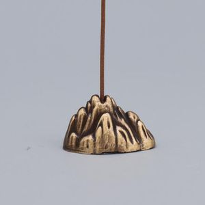 Mini supporto per bastoncini di incenso di montagna Bruciatore di incenso in rame Ornamenti per casa da tè Artigianato in metallo Home Office Decor