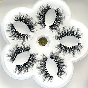 5 Pairs Wavy Eyelashes 3D Faux Cils Super Messy Fluffy Volume Lashes Pack Dramatic Natrual Long Lash Extension Wholesale Vendor