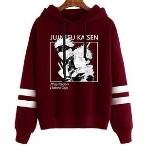 2021 Fashion Jujutsu Kaisen Hoodies Streetwear Yuji Itadori and Satoru Gojo Pullover Sweatshirt Men Hoodie Pullover Y0803