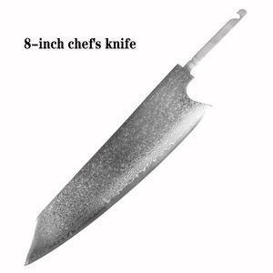 Högkvalitativ fabrik Partihandel Camping Utomhus Kök DIY Damascus VG10 Steel Cut Sashimi Santoku Utility Chef Kniv Blank Sharp Meat Cleaver