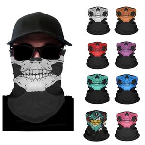 Hip Hop Skull Bandanas Maske Magie Nahtloses Bandana Kopftuch bedruckt Reitgesichtsmaske Tube Neck Face Kopftücher Sport magicBib Stirnband WLL627