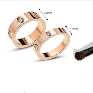 New 316L Titanium Steel Rings Women Men Couples Anel CZ Wedding Ring Brands name Pulseira feminina jewelry