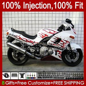 Injection Bodys for Kawasaki Ninja ZZR400 ZZR-400 NEW ZZR-600 00 01 02 03 04 05 05 05 07 06 07 84HC.44 ZZR 600 400 ZZR600 1993 1994 1995 1995 1995 1996 1999 OEM Fairing Kit Flames Red Flames