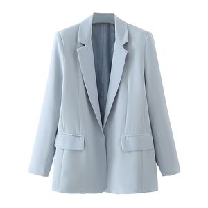 Элегантные женщины Chic Blazer офисные дамы карманные куртки повседневная женская полная рукава костюмы ярко серые девушки наборы 210430