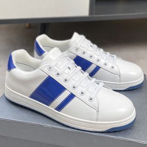 Designer Casual Shoes Men's White Blue Outdoor Leisure All-Match Classic Sports Shoes Flat Non-Slip slitbeständiga sulor Högkvalitativa gummikroppar