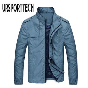 Ursporttech Męskie Kurtki Wiosna Jesień Slim Fit Solid Mens Bombowiec Kurtka Mężczyzna Dorywczo Płaszcz Moda Baseball Top 211217