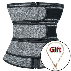 3 Belt Zip Waist trainer body shaper plus size wasit trainer womens belly control sweat belt cinta modeladora waste trainers X0713