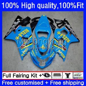 Injection Mold Fairings For SUZUKI GSX-R750 K4 750CC GSXR600 GSXR-750 04-05 20No.30 GSX-R600 GSXR 600 750 CC 04 05 600CC GSXR-600 GSXR750 2004 2005 RIZLA blue OEM Bodys