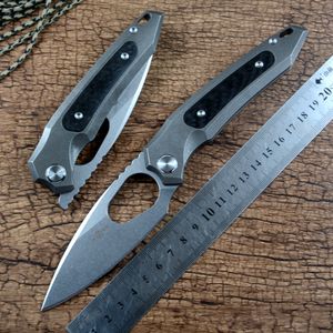 TWOSUN Outdoor Camping Jagd Sport Taschenmesser 14C28N Stahlklinge Stonewash Ordner Keramik Kugellager TC4 Titan Griff EDC TS382