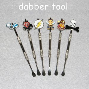 Atacado fumar pacote mon cartoon pading ferramentas de metal dabber ferramenta para cera vidro bongs água tubo petróleo plataformas