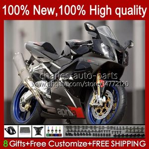 Moto Кузов для Aprilia Mille RV60 RSV1000 R RR 2004 2005 2006 Body 11no.85 RSV-1000 RSV1000RR RSV1000R 04-06 RSV 1000 R 1000R 1000RR 04 05 06 Комплект обтекателя Black Silvery