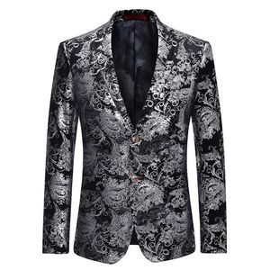 Moda erkekler ceket bahar iki düğme jacquard şeridi blazer rahat stil ince fit artı boyut 4xl erkekler takım elbise blazers