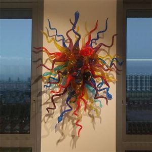 Handblåst glas vägglampor färgade hem hotell dekoration ledde kreativ blomma konst Murano vägg-sconce anpassad 24 med 32 tum