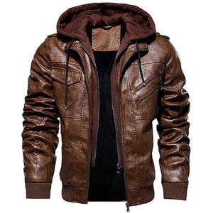 Giacca invernale da uomo Capispalla militare in pile Giacche in pelle tattica Uomo Moda Biker Moto PU Cappotti Jaqueta Masculino 211126