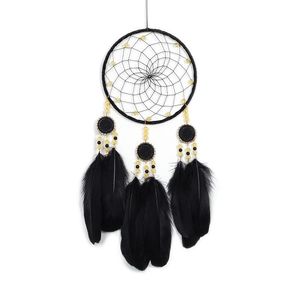 Decorative Objects & Figurines 1 Piece Black Ancient Style Ethnic Dream Catcher And White Fairy Tale Handmade Wall Hanging Wind Chimes Home