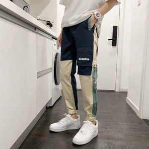 Cargo Pants Men Black Hip Hop Joggers Harem Elastic Waist Loose Baggy Korean Style Ankle Length Trousers 5XL Men's