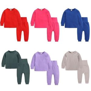 Kids Tales Familie Passende Pyjamas Set Kinder Plain Lounge Wear Baby Jungen Mädchen Schlafen Teenager Erwachsene Kleidung 211025