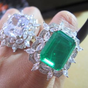 Кластерные кольца 2021 старинные женщины настоящие чистые 925 стерлингового серебра и кубического циркона созданы каменное кольцо партии украшения