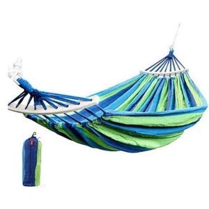 Portable Hammock Anti-rollover Single Double Outdoor Swing Canvas With Wooden Sticks Thick Safe Sleeping Bags