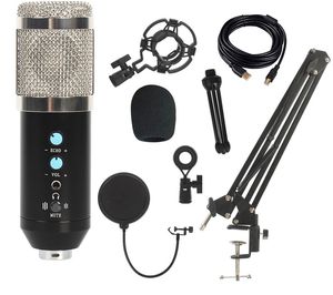 USB Condenser Microphone BM-858 Professional Mikrofon Adjustable mike Stand Kit for YouTube/Computer/PC