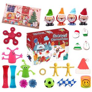 Party Favor Christmas Blind Box Fidget Toys 24 Days Advent Calendar Kneading Music Gift set xmas Countdown Children's Gifts