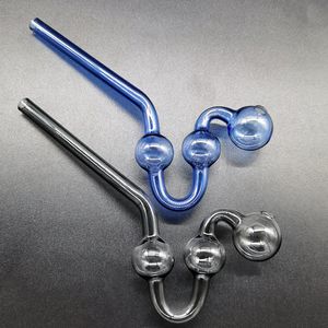 U Style Oil Burner Glass Rör Snake Form med 3 bollar Längd 7 tum för tobaksrökning Vattenrör Bubbler Bong