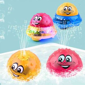 Funny Infant Bath Toys Baby Electric Induction Sprinkler Ball with Light Music Children Water Play Bathing For Kids Gifts 210712