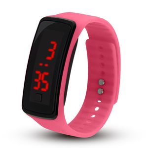 Nieuwe mode slimme sport led horloges snoep jelly mannen vrouwen siliconen rubber touchscreen digitale horloge armband pols A07